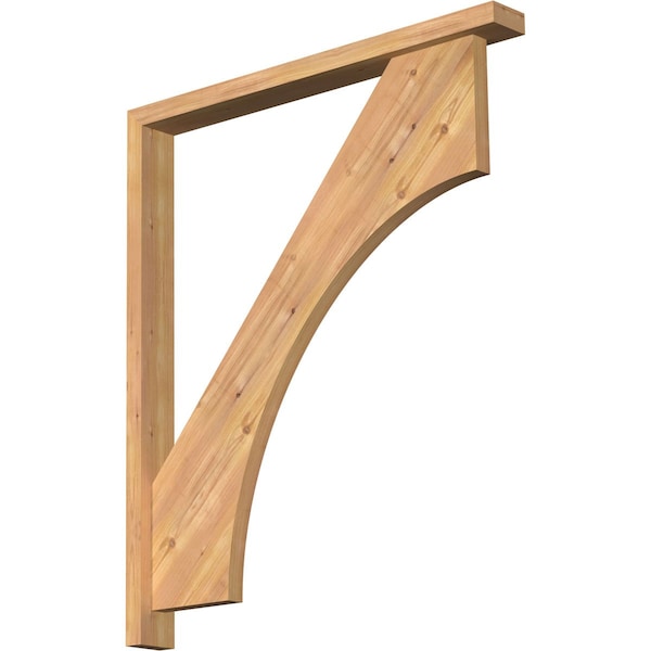 Ekena Millwork Westlake Block Smooth Bracket w/ Offset Brace, Western Red Cedar, 3 1/2"W x 34"D x 40"H BKT0402X34X40WTL05SWR - main